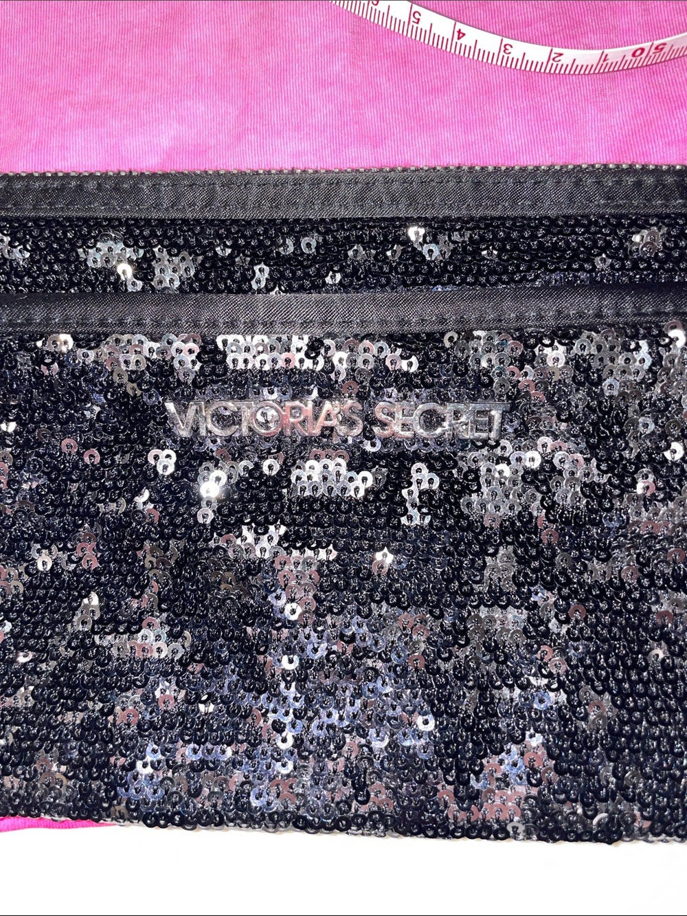 PINK Victoria’s Secret Black YOGA Leggings, sequin Y2K Top and purse - Picture 11 of 16